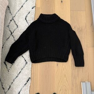 Free people mockneck chunky knit Black Women's Sweater